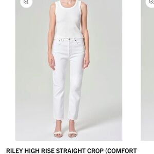 Agolde High Rise Cropped Jeans - White